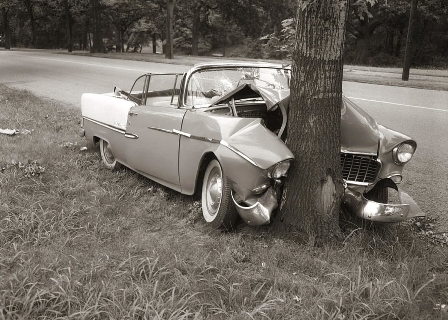 vintage car crash